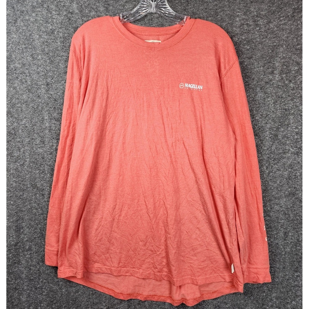 Magellan Outdoors Long Sleeve T-Shirt Mens‎ 2XL Coral Boyfriend Fit Graphic Tee